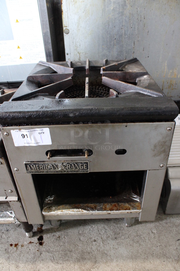 American Range Stainless Steel Commercial Natural Gas Powered Single Burner Stock Pot Range. 18x21x24 - Image 1 of 5