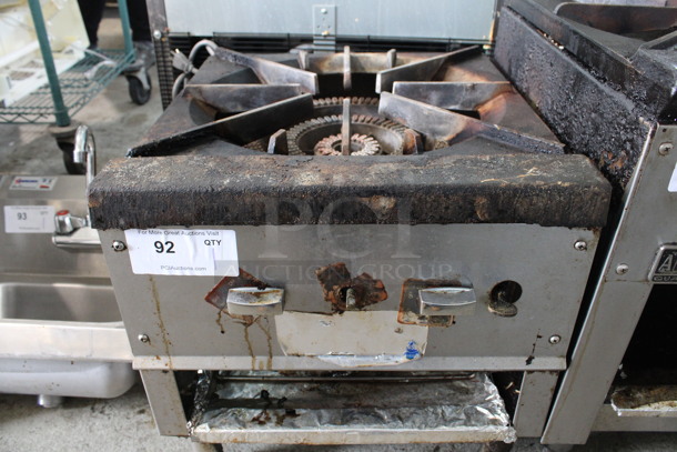 Stainless Steel Commercial Natural Gas Powered Single Burner Stock Pot Range. 18x21x19 - Image 1 of 5