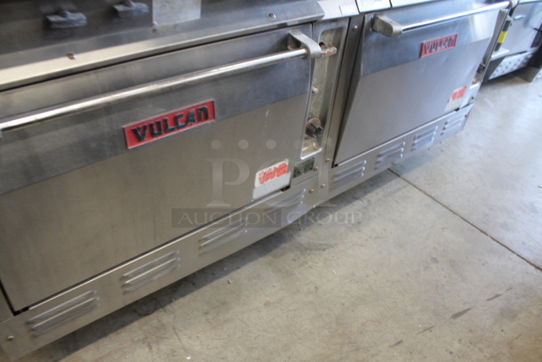 Vulcan H45 Stainless Steel Commercial Natural Gas Powered 10 Burner Range w/ 2 Ovens, Over Shelf and Back Splash. - Image 5 of 11