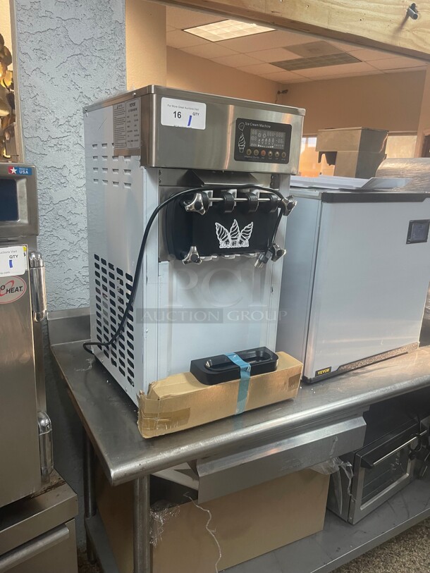 Bran New! Commercial Counter Top Three Flavors Ice Cream Machine 115 Volt 1200 Watts NSF Tested and Working! - Image 2 of 8