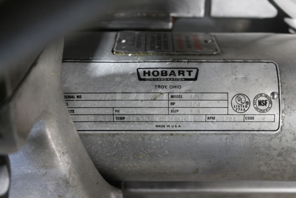 Hobart 1612 Stainless Steel Commercial Countertop Automatic Meat Slicer w/ Blade Sharpener. 115 Volts, 1 Phase. Tested and Working! - Image 4 of 4
