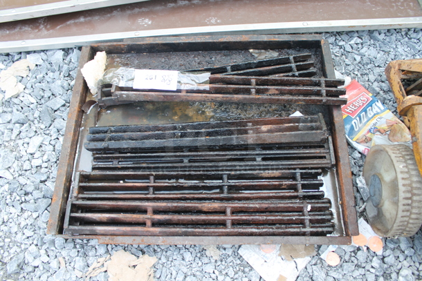 Metal Charbroiler Grill Grates and Drip Tray. - Image 1 of 3