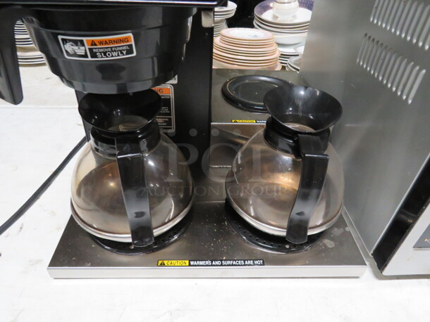 One Bunn VP-17 Series Coffee Brewer With Filter Basket, 2 Pots, And 2 Warmers. 120 Volt. 1670 Watt. 16X18X17 - Image 2 of 3