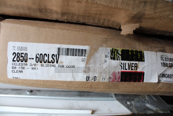 ALL ONE MONEY! Lot of 3 BRAND NEW SCRATCH AND DENT! Pieces; Two 2850-60CLSV Celesta 3/8" Sliding Tub Door and One 2850-60CLBN Celesta 3/8" Sliding Tub Door. - Image 4 of 7