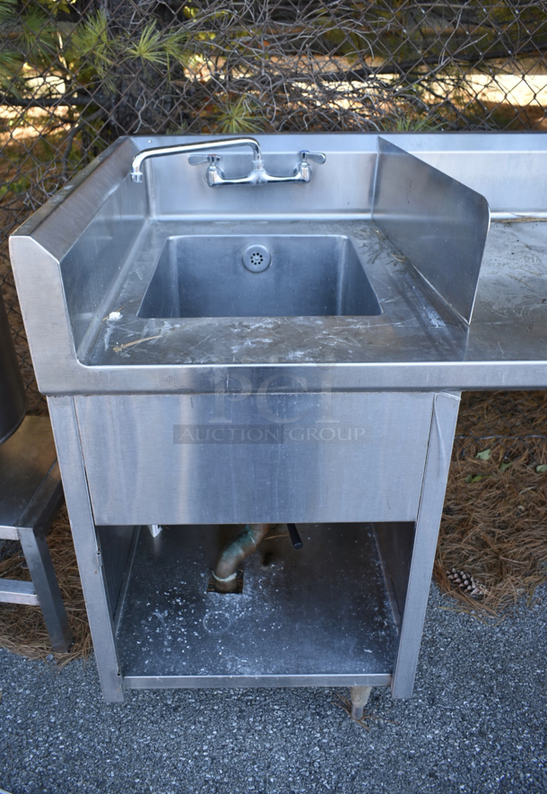 Stainless Steel Commercial Counter w/ Sink Basin, Faucet, Handles and Splash Guard - Image 3 of 8