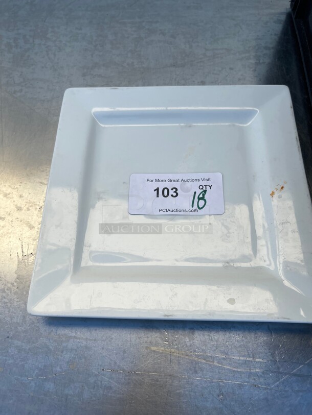 ITI China 10 1/2 inch Square Plate | Rolled Edge, Bright White Elite Collection NSF - Image 4 of 7