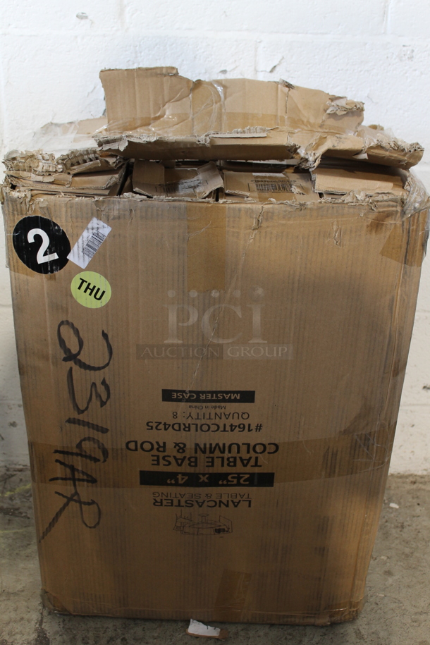 Box of 8 BRAND NEW! Lancaster Table & Seating 25"x4" Table Base column and Rod. - Image 1 of 3