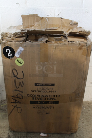 Box of 8 BRAND NEW! Lancaster Table & Seating 25"x4" Table Base column and Rod.