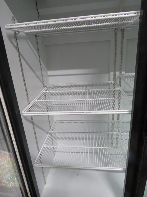 One Metalfrio 2 Door Glass Display Cooler With 6 Racks On Casters. WORKINH WHEN REMOVED. #NG49CHNC10. 54X29.5X82 - Image 3 of 4