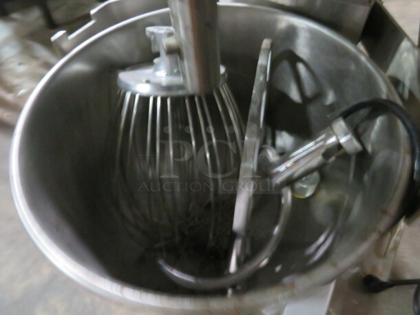 One Galaxy 20 Quart Stand Mixer WIth Bowl, Guard, Whip, Hook And Paddle. WORKING WHEN REMOVED. 110 Volt. Model# 177GMIX20. 21.5X18X35.5 - Image 3 of 4