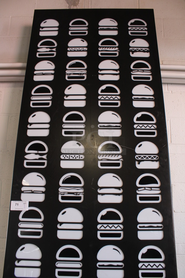 Black and White Burger Sign. 36x3.5x120 - Image 2 of 4
