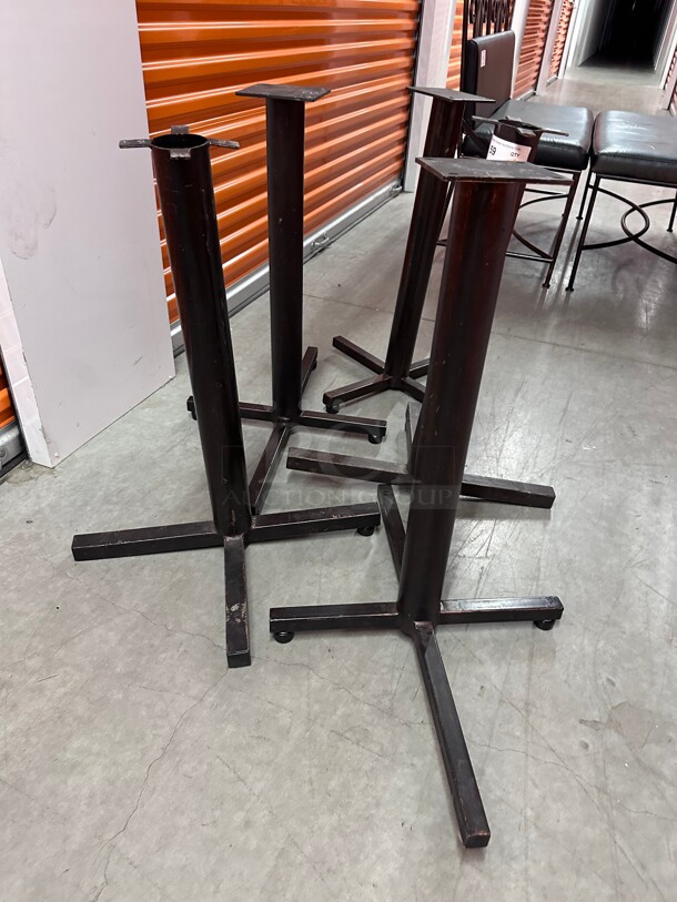 Clean! Cross Cast Iron And Steel Black Commercial Table Base - Image 2 of 8