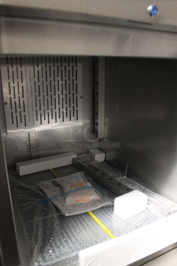 BRAND NEW! 2022 Avantco 178SS1F2HC Stainless Steel Commercial 2 Half Door Reach In Freezer w/ Poly Coated Racks. 115 Volts, 1 Phase. Stock Picture Used For Gallery Picture. Tested and Working! - Image 10 of 10