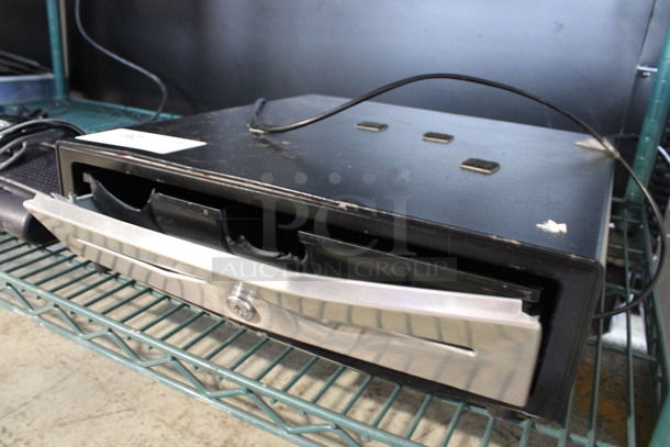 Black Metal Cash Drawer w/ Chrome Finish Front Panel. 16x16.5x4 - Image 3 of 3
