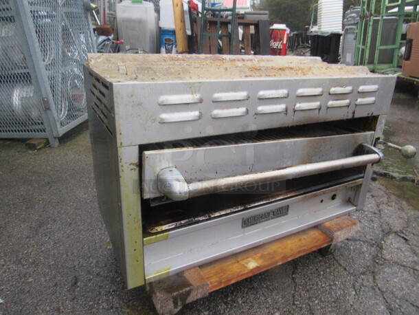 One Stainless American Range 36 Inch Natural Gas Salamander. 36X22X18. $2478.00.