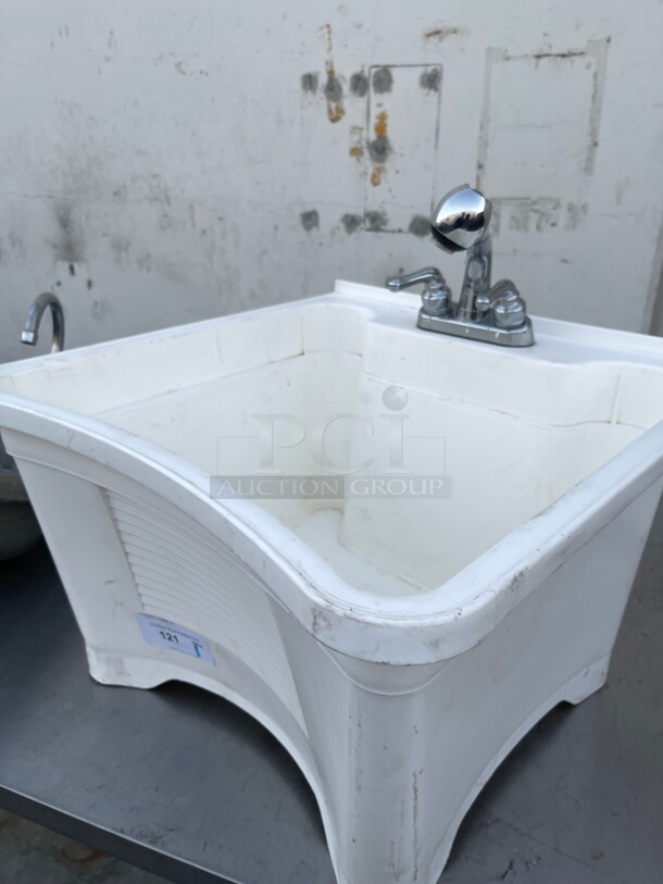 Clean! Commercial Portable Mop Sink White NSF With Extendable Faucet - Image 3 of 7