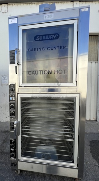 Nu-Vu OP-2RFM Oven/Proofer, fully tested, 9 Rack Positions in Proofer, 6 Rack Potions in Oven, proofer adjustable to 250°F, 10 humidity settings, oven adjustable to 550°, 60-minute oven timer, casters, 120/208/60/3. Tested and Working!