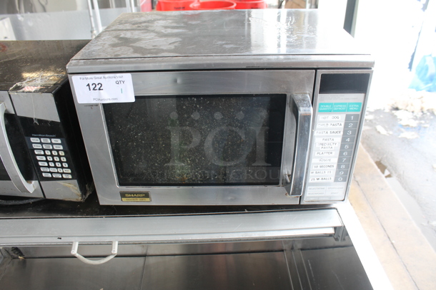 Sharp R-22FT Stainless Steel Countertop Microwave Oven. 120 Volts, 1 Phase.  - Image 1 of 3