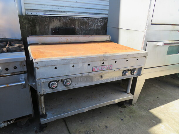 One Vulcan Electric Flat Top Griddle, On A Stand On Casters. 