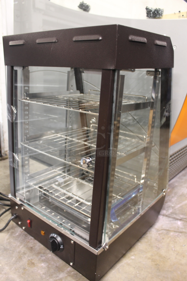 BRAND NEW SCRATCH AND DENT! Avantco 177HDC13 Commercial Electric Countertop 13"  Black Heated Display Warmer With Steel Racks. 120V. Tested And Working! - Image 5 of 8