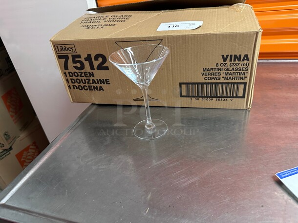 New! Libbey 7512 Vina 8 oz. Heavy Duty Commercial Customizable Martini Glass NSF  - Image 2 of 5