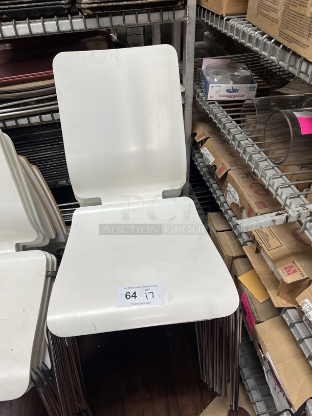 White Restauraunt Chairs - Image 1 of 2