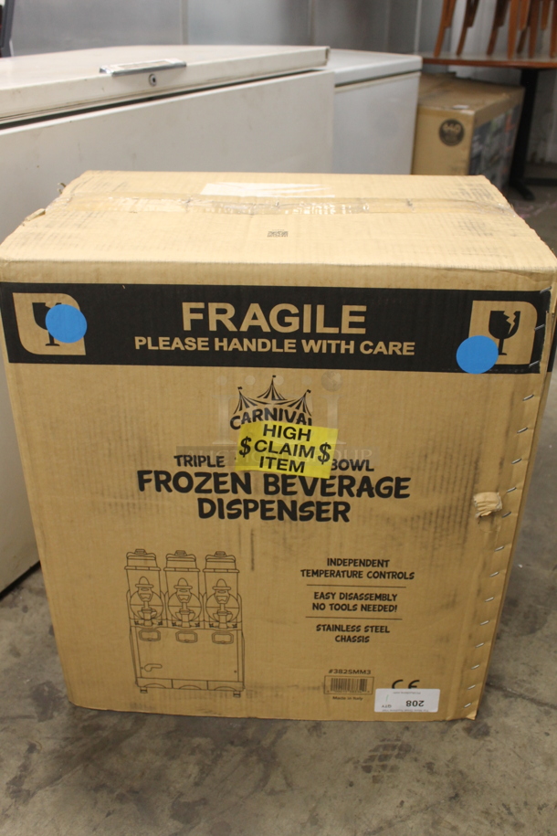 LIKE NEW! Carnival King Aurora 3 Commercial Stainless Steel Electric Countertop Triple Bowl Frozen Beverage Dispenser. 120V. Tested And Working!  - Image 12 of 12