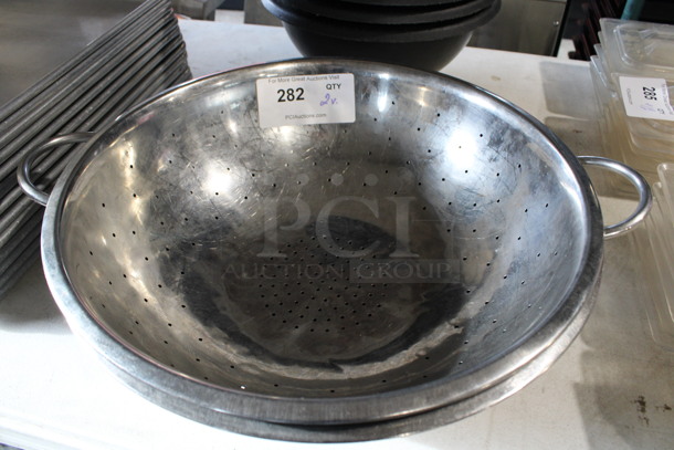 2 Various Metal Colanders. Includes 16x16x5. 2 Times Your Bid! - Image 1 of 3