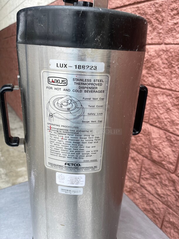 Clean! Fetco Stainless Steel Thermoproved Commercial Dispenser For Hot and Cold Beverages NSF  - Image 5 of 7