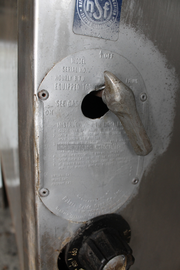 2 Bakers Pride Stainless Steel Commercial Propane Gas Powered Single Deck Pizza Ovens on Legs. Comes w/ Cooking Stones! 2 Times Your Bid! - Image 8 of 12