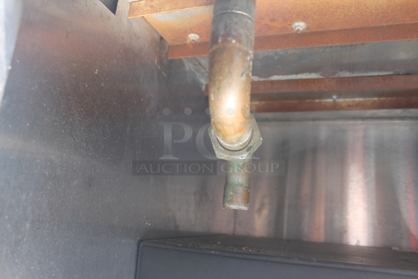 Commercial Stainless Steel Work Table With Backsplash and 2 Open Base Cabinets On Galvanized Legs. - Image 4 of 8