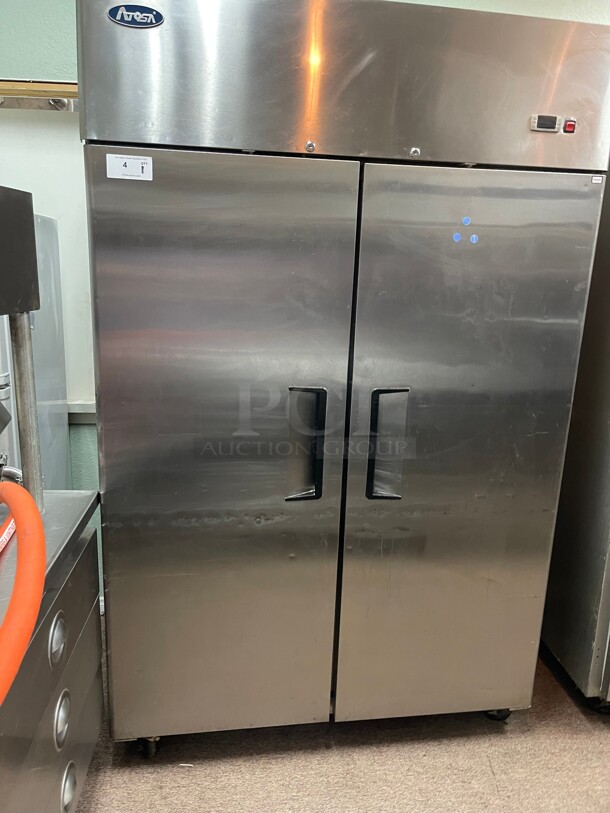 Working! Atosa Reach-In Commercial Refrigerator Two Solid Stainless Steel Door- MBF8507GR 120 Volt NSF Tested and Working! - Image 3 of 7