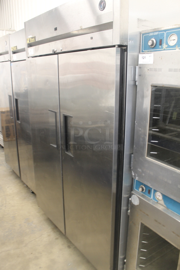 2014 True TG2R-2S ENERGY STAR Stainless Steel Commercial Two Door Reach In Cooler w/ Poly Coated Racks on Commercial Casters. 115 Volts, 1 Phase. Tested and Working! - Image 3 of 7