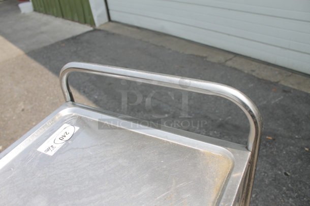 Commercial Stainless Steel Service Cart With 3 Shelves On Commercial Casters. - Image 4 of 8