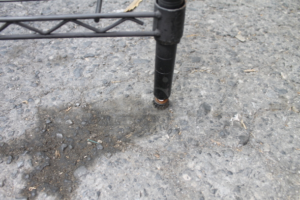 Commercial Stainless Steel Open Utility Shelf With Metro Style Shelving on Galvanized Legs. BUYER MUST DISMANTLE. PCI CANNOT DISMANTLE FOR SHIPPING. PLEASE CONSIDER FREIGHT CHARGES.  - Image 3 of 5