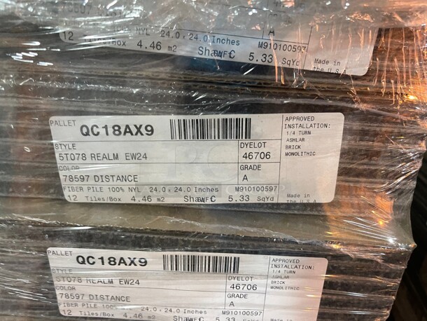 New! Fiber Shaw Carpet Gary Tile  24 in X 24 in Box Each Box Has 12 PCS - Image 5 of 8