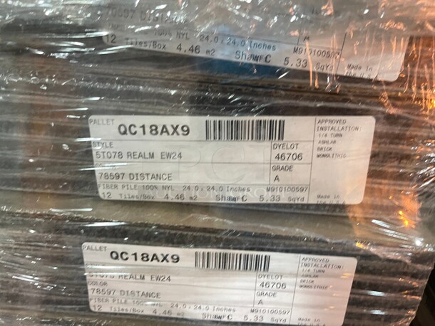 New! Fiber Shaw Carpet Gary Tile  24 in X 24 in Box Each Box Has 12 PCS - Image 6 of 8