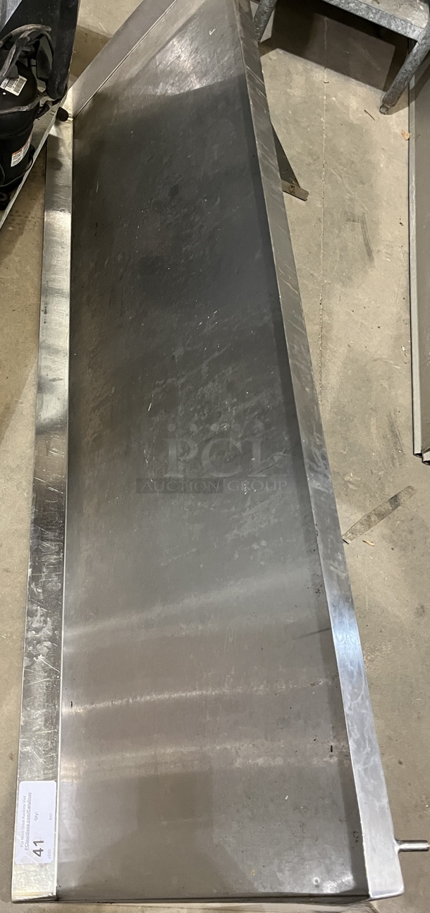 Stainless Wall Shelving with 3 Brackets - Image 2 of 2