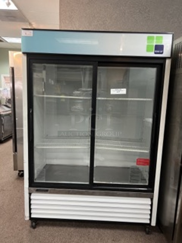 WORKING! Turbo Air TGM-48R 56 inch Two Glass Door Refrigerator  Sliding Glass Door Merchandiser 115 VOLT Tested and Working!