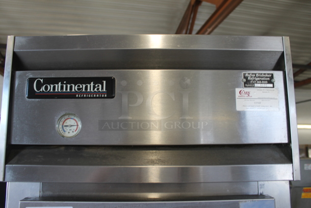 Continental 1R Stainless Steel Commercial Single Door Reach In Cooler w/ Poly Coated Racks on Commercial Casters. 115 Volts, 1 Phase. Tested and Powers On But Does Not Get Cold - Image 2 of 6