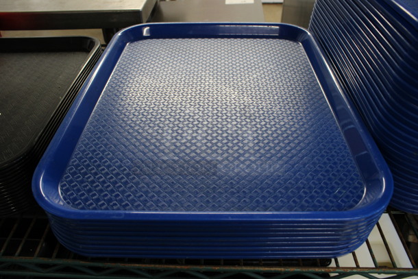 24 Blue Poly Food Trays. 14x18x1. 24 Times Your Bid!
