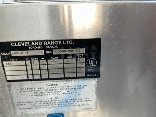 Clean! Cleveland KDM-40-T 40 Gallon 2/3 Natural Gas Steam Jacketed Direct Steam Tilting Kettle with Cabinet Base - Image 8 of 9