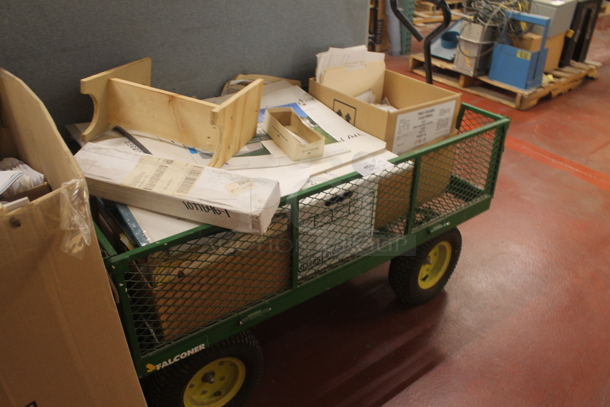 Falconer Green Metal Mesh Wagon w/ Contents on Casters. - Image 2 of 4