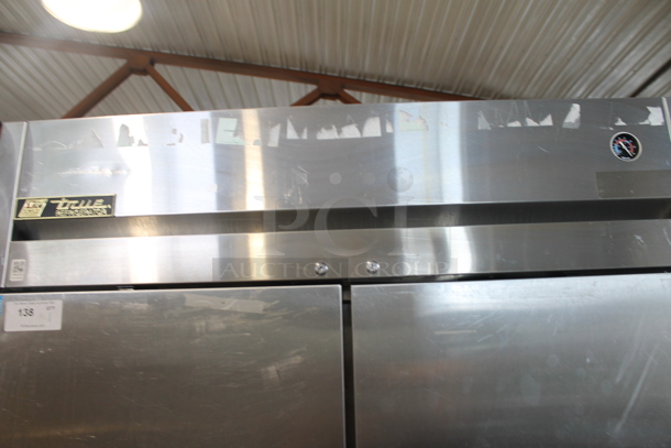 2012 True TG2R-2S ENERGY STAR Stainless Steel Commercial 2 Door Reach In Cooler w/ Poly Coated Racks on Commercial Casters. 115 Volts, 1 Phase. Tested and Powers On But Does Not Get Cold - Image 4 of 11
