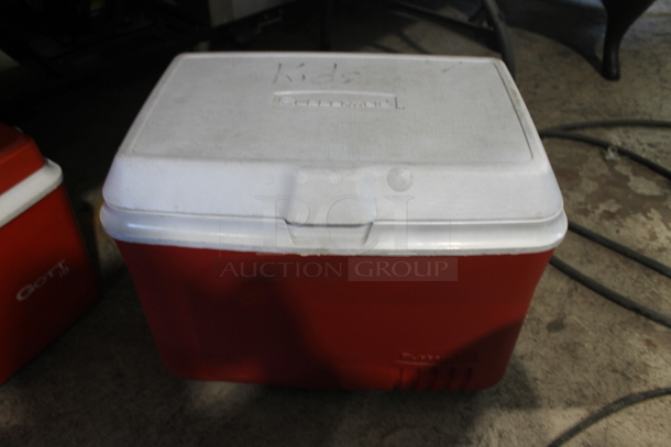 2 Various White and Red Poly Coolers. 17x12x13.5, 24x14x16. 2 Times Your Bid! - Image 6 of 7