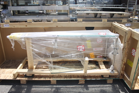 BRAND NEW IN CRATE! Metal and Glass Sneeze Guard.