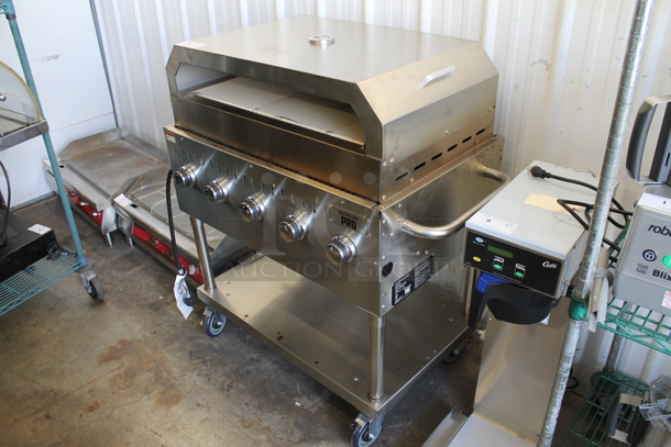 LIKE NEW! 2022 Backyard Pro 554LPG36 Stainless Steel Commercial Propane Gas Powered Outdoor Grill w/ Under Shelf on Commercial Casters. Tested and Working! - Image 2 of 11