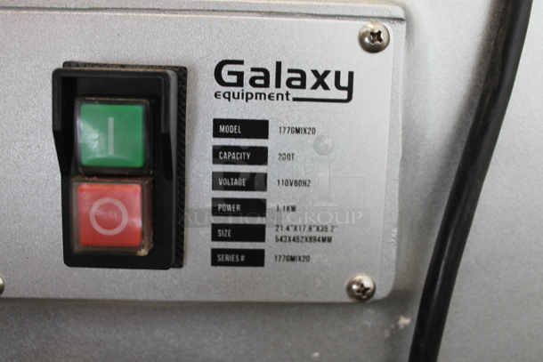 Galaxy 177GMIX20 Metal Commercial 20 Quart Planetary Dough Mixer w/ Stainless Steel Mixing Bowl, Bowl Guard, Paddle, Whisk and Dough Attachments. 110 Volts, 1 Phase. Tested and Working! - Image 3 of 8