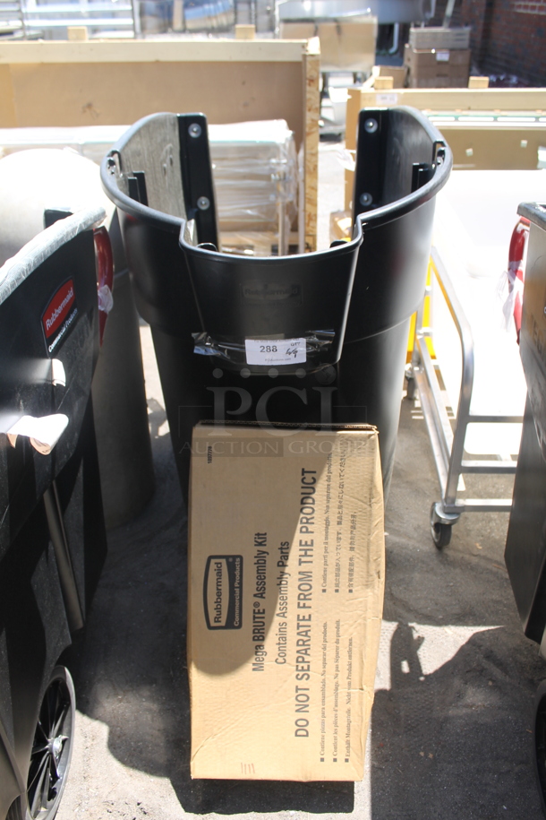 BRAND NEW! Rubbermaid Black Poly Mega Brute Cart on Casters. - Image 2 of 5