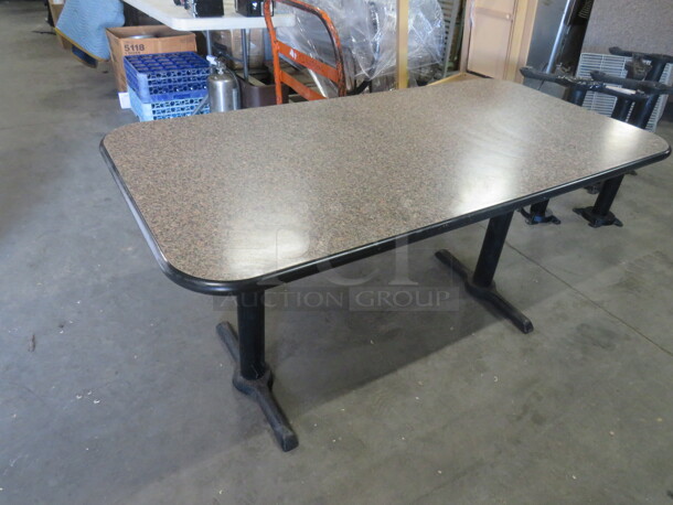 One Laminate Table Top On Dual Pedestal Base. 60X30X29 - Image 3 of 3